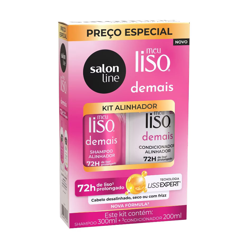 Kit Shampoo 300ml + Condicionador 200ml Meu Liso Demais